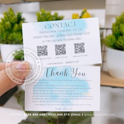 Mẫu Card cám ơn Contact, Thiệp cám ơn Contact, Danh Thiếp cám ơn Contact đẹp giá rẻ