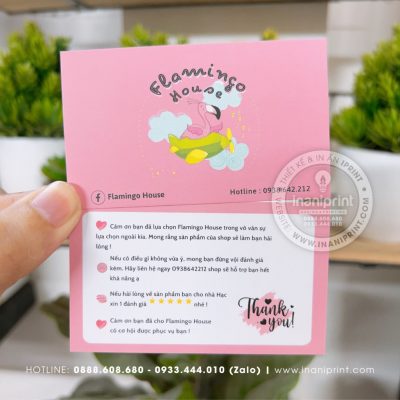 Mẫu Card cám ơn Flamingo House, Thiệp cám ơn Flamingo House, Danh Thiếp cám ơn Flamingo House đẹp giá rẻ