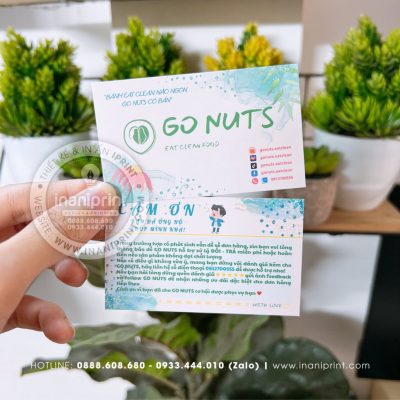 Mẫu Card cám ơn Go Nut, Thiệp cám ơn Go Nut, Danh Thiếp cám ơn Go Nut đẹp giá rẻ