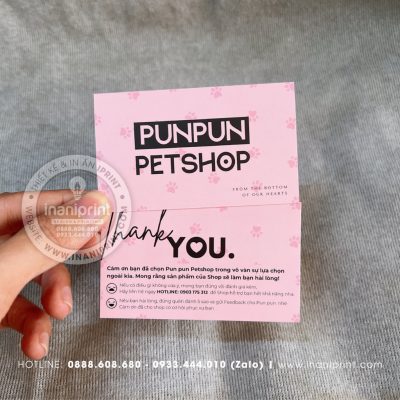 Mẫu Card cám ơn Pet Shop Pun Pun, Thiệp cám ơn Pet Shop Pun Pun, Danh Thiếp cám ơn Pet Shop Pun Pun đẹp giá rẻ