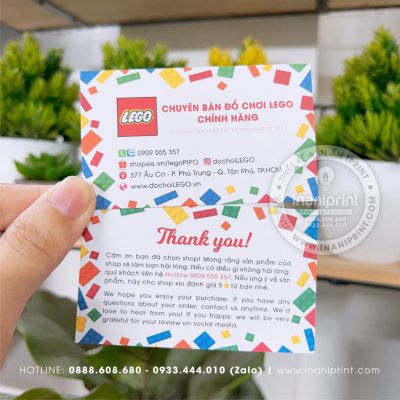 Mẫu Card cám ơn Shop Bán Lego, Thiệp cám ơn Shop Bán Lego, Danh Thiếp cám ơn Shop Bán Lego đẹp giá rẻ