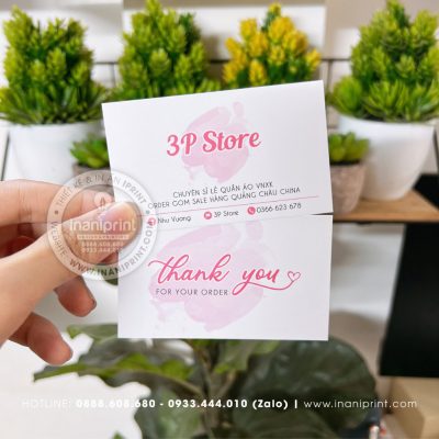 Mẫu Card cám ơn 3P Store, Thiệp cám ơn 3P Store, Danh Thiếp cám ơn 3P Store đẹp giá rẻ