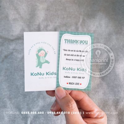 Mẫu Card cám ơn Shop Konu Kids, Thiệp cám ơn Shop Konu Kids, Danh Thiếp cám ơn Shop Konu Kids đẹp giá rẻ