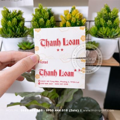 Mẫu Card Visit Khách Sạn Thanh Loan, Name Card Khách Sạn Thanh Loan, Danh Thiếp Khách Sạn Thanh Loan đẹp giá rẻ