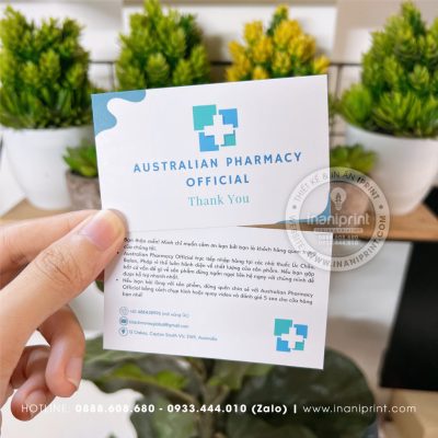 Mẫu Card Visit Australian Pharmacy Official, Name Card Australian Pharmacy Official, Danh Thiếp Australian Pharmacy Official đẹp giá rẻ