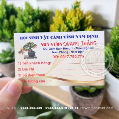 Mẫu Card Visit Nhà Vườn Quang Thắng, Name Card Nhà Vườn Quang Thắng, Danh Thiếp Nhà Vườn Quang Thắng đẹp giá rẻ