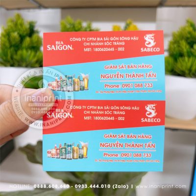 Mẫu Card Visit Công Ty Bia Sài Gòn Sabeco, Name Card Công Ty Bia Sài Gòn Sabeco, Danh Thiếp Công Ty Bia Sài Gòn Sabeco đẹp giá rẻ