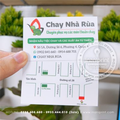 Mẫu Card Visit Quán Ăn Chay, Name Card Quán Ăn Chay, Danh Thiếp Quán Ăn Chay đẹp giá rẻ