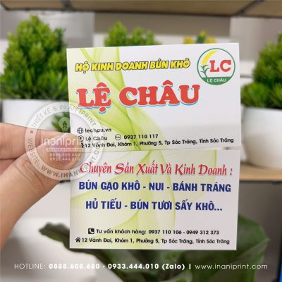 Mẫu Card Visit Kinh Doanh Bún Khô, Name Card Kinh Doanh Bún Khô, Danh Thiếp Kinh Doanh Bún Khô đẹp giá rẻ