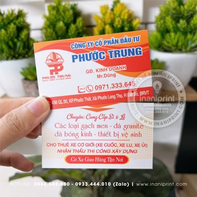 Mẫu Card Visit Công Ty Cung Cấp Gạch Men, Name Card Công Ty Cung Cấp Gạch Men, Danh Thiếp Công Ty Cung Cấp Gạch Men đẹp giá rẻ