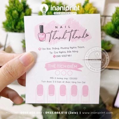 Mẫu Phiếu Tích Điểm Tiệm Nails Đẹp, Thẻ Tích Điểm Dành Tiệm Nails Cho Spa, Tiệm Nails Đẹp Giá Rẻ