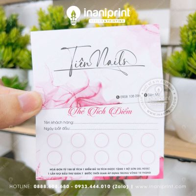 Mẫu Phiếu Tích Điểm Tiệm Nails Đẹp, Thẻ Tích Điểm Dành Tiệm Nails Cho Spa, Tiệm Nails Đẹp Giá Rẻ