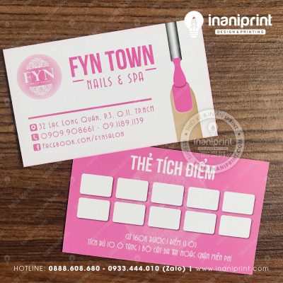 Mẫu Phiếu Tích Điểm Tiệm Nails Đẹp, Thẻ Tích Điểm Dành Tiệm Nails Cho Spa, Tiệm Nails Đẹp Giá Rẻ