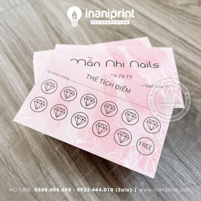 Mẫu Phiếu Tích Điểm Tiệm Nails Đẹp, Thẻ Tích Điểm Dành Tiệm Nails Cho Spa, Tiệm Nails Đẹp Giá Rẻ