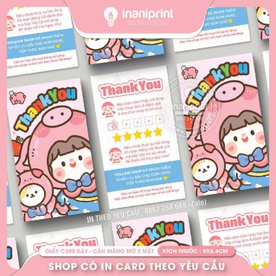 Mẫu Card cám ơn Dễ Thương, Thiệp cám ơn Cute, Danh Thiếp cám ơn Dễ Thương đẹp giá rẻ