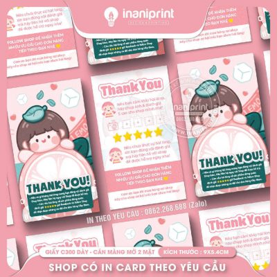 Mẫu Card cám ơn Dễ Thương, Thiệp cám ơn Cute, Danh Thiếp cám ơn Dễ Thương đẹp giá rẻ