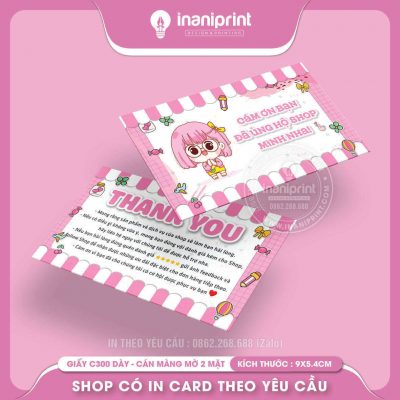 Mẫu Card cám ơn Dễ Thương, Thiệp cám ơn Cute, Danh Thiếp cám ơn Dễ Thương đẹp giá rẻ