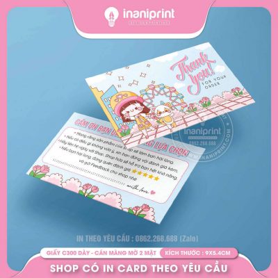 Mẫu Card cám ơn Dễ Thương, Thiệp cám ơn Cute, Danh Thiếp cám ơn Dễ Thương đẹp giá rẻ