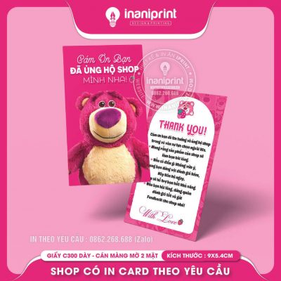 Mẫu Card cám ơn Dễ Thương, Thiệp cám ơn Cute, Danh Thiếp cám ơn Dễ Thương đẹp giá rẻ