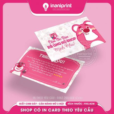 Mẫu Card cám ơn Dễ Thương, Thiệp cám ơn Cute, Danh Thiếp cám ơn Dễ Thương đẹp giá rẻ