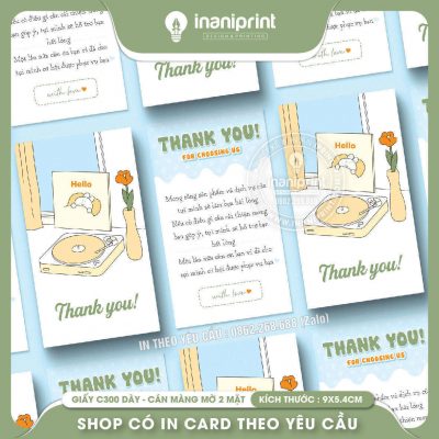 Mẫu Card cám ơn Dễ Thương, Thiệp cám ơn Cute, Danh Thiếp cám ơn Dễ Thương đẹp giá rẻ