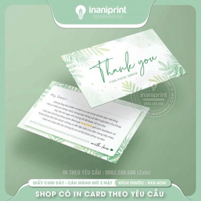 Mẫu Card cám ơn Dễ Thương, Thiệp cám ơn Cute, Danh Thiếp cám ơn Dễ Thương đẹp giá rẻ