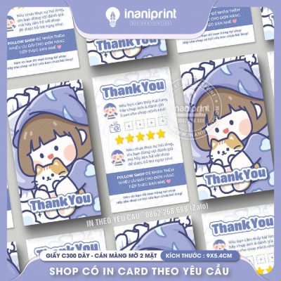 Mẫu Card cám ơn Dễ Thương, Thiệp cám ơn Cute, Danh Thiếp cám ơn Dễ Thương đẹp giá rẻ