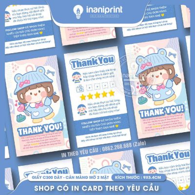 Mẫu Card cám ơn Dễ Thương, Thiệp cám ơn Cute, Danh Thiếp cám ơn Dễ Thương đẹp giá rẻ