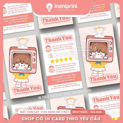 Mẫu Card cám ơn Dễ Thương, Thiệp cám ơn Cute, Danh Thiếp cám ơn Dễ Thương đẹp giá rẻ