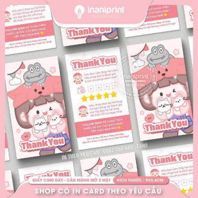 Mẫu Card cám ơn Dễ Thương, Thiệp cám ơn Cute, Danh Thiếp cám ơn Dễ Thương đẹp giá rẻ