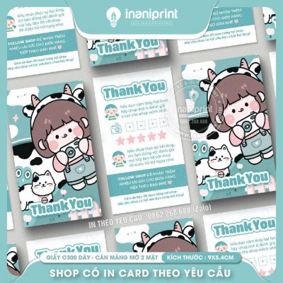 Mẫu Card cám ơn Dễ Thương, Thiệp cám ơn Cute, Danh Thiếp cám ơn Dễ Thương đẹp giá rẻ