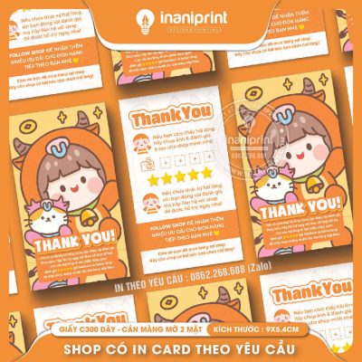 Mẫu Card cám ơn Dễ Thương, Thiệp cám ơn Cute, Danh Thiếp cám ơn Dễ Thương đẹp giá rẻ