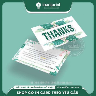 Mẫu Card cám ơn Dễ Thương, Thiệp cám ơn Cute, Danh Thiếp cám ơn Dễ Thương đẹp giá rẻ