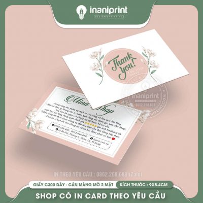 Mẫu Card cám ơn Dễ Thương, Thiệp cám ơn Cute, Danh Thiếp cám ơn Dễ Thương đẹp giá rẻ