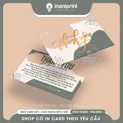 Mẫu Card cám ơn Dễ Thương, Thiệp cám ơn Cute, Danh Thiếp cám ơn Dễ Thương đẹp giá rẻ