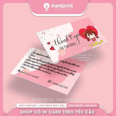 Mẫu Card cám ơn Dễ Thương, Thiệp cám ơn Cute, Danh Thiếp cám ơn Dễ Thương đẹp giá rẻ