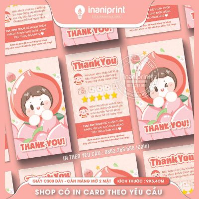 Mẫu Card cám ơn Dễ Thương, Thiệp cám ơn Cute, Danh Thiếp cám ơn Dễ Thương đẹp giá rẻ