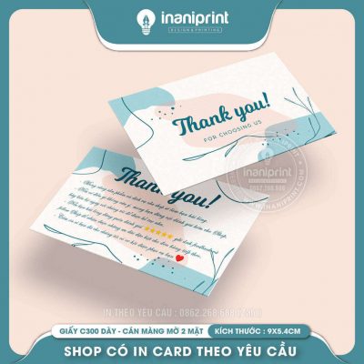 Mẫu Card cám ơn Dễ Thương, Thiệp cám ơn Cute, Danh Thiếp cám ơn Dễ Thương đẹp giá rẻ