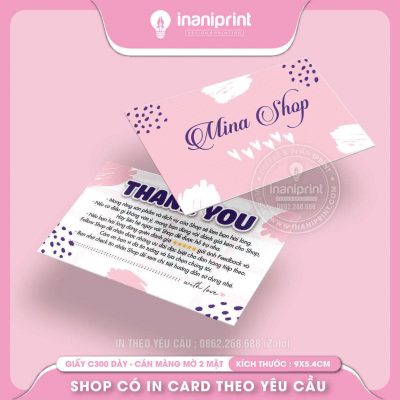 Mẫu Card cám ơn Dễ Thương, Thiệp cám ơn Cute, Danh Thiếp cám ơn Dễ Thương đẹp giá rẻ