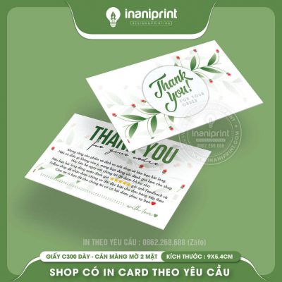 Mẫu Card cám ơn Dễ Thương, Thiệp cám ơn Cute, Danh Thiếp cám ơn Dễ Thương đẹp giá rẻ