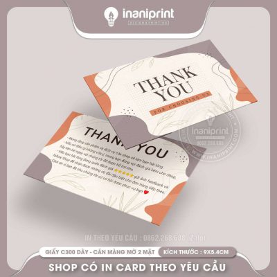 Mẫu Card cám ơn Dễ Thương, Thiệp cám ơn Cute, Danh Thiếp cám ơn Dễ Thương đẹp giá rẻ