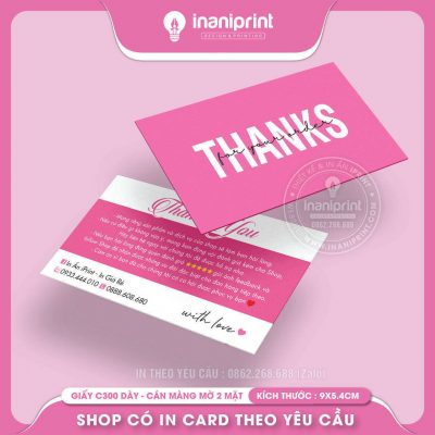 Mẫu Card cám ơn Dễ Thương, Thiệp cám ơn Cute, Danh Thiếp cám ơn Dễ Thương đẹp giá rẻ