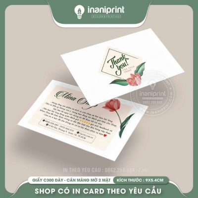 Mẫu Card cám ơn Dễ Thương, Thiệp cám ơn Cute, Danh Thiếp cám ơn Dễ Thương đẹp giá rẻ