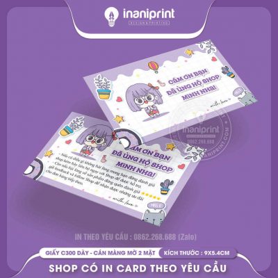 Mẫu Card cám ơn Dễ Thương, Thiệp cám ơn Cute, Danh Thiếp cám ơn Dễ Thương đẹp giá rẻ