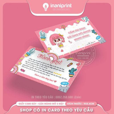 Mẫu Card cám ơn Dễ Thương, Thiệp cám ơn Cute, Danh Thiếp cám ơn Dễ Thương đẹp giá rẻ