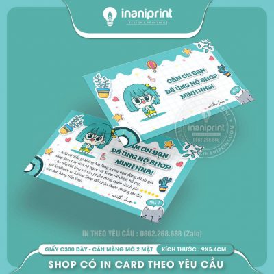 Mẫu Card cám ơn Dễ Thương, Thiệp cám ơn Cute, Danh Thiếp cám ơn Dễ Thương đẹp giá rẻ