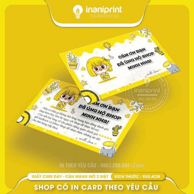 Mẫu Card cám ơn Dễ Thương, Thiệp cám ơn Cute, Danh Thiếp cám ơn Dễ Thương đẹp giá rẻ