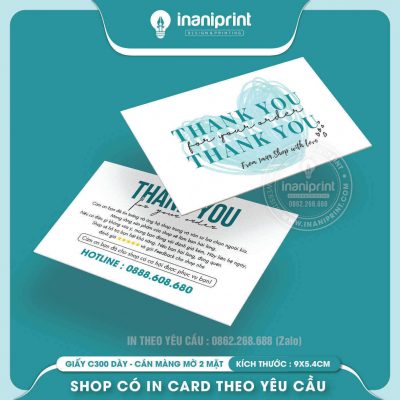 Mẫu Card cám ơn Dễ Thương, Thiệp cám ơn Cute, Danh Thiếp cám ơn Dễ Thương đẹp giá rẻ