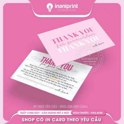 Mẫu Card cám ơn Dễ Thương, Thiệp cám ơn Cute, Danh Thiếp cám ơn Dễ Thương đẹp giá rẻ