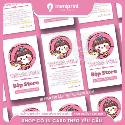 Mẫu Card cám ơn Dễ Thương, Thiệp cám ơn Cute, Danh Thiếp cám ơn Dễ Thương đẹp giá rẻ